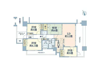 シティハウス仙台榴岡ツインタワーズ パークウィング(4LDK/8階)の間取り写真