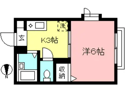 ピアリヴェール(1K/1階)の間取り写真