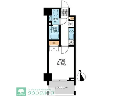 CASSIA押上(1K/2階)の間取り写真