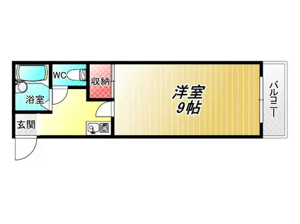 リビングライフ布施(1K/2階)の間取り写真