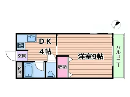 メゾンササキ(1K/1階)の間取り写真