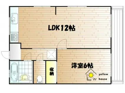 MOMOビル(1LDK/3階)の間取り写真