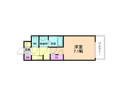 S-RESIDENCE大和田ALINE(1K/13階)の間取り写真