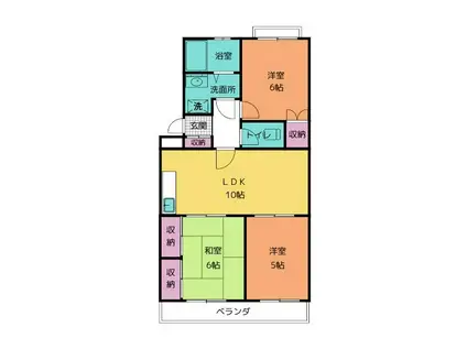 サンシャイン門池(3LDK/1階)の間取り写真