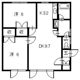 アルメリア(2LDK/2階)の間取り写真