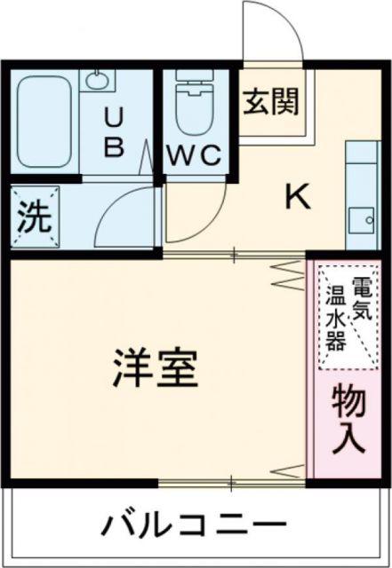 ハイツフェイバリット(1K/2階)の間取り写真