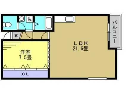 リアライズ高尾(1LDK/2階)の間取り写真