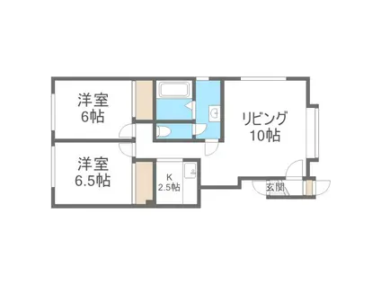 ハイツオフ(2LDK/2階)の間取り写真