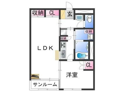レオパレスコラッジオ(1LDK/2階)の間取り写真
