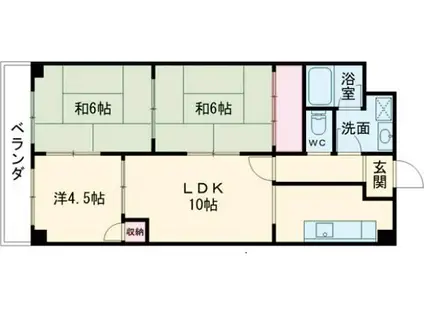 セラヴィー島之内(3LDK/1階)の間取り写真