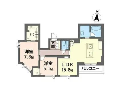 カーサレジオ(2LDK/2階)の間取り写真