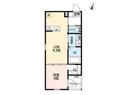 ROBOT HOME 近鉄八田ロボットホーム(1LDK/2階)の間取り写真