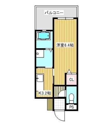 グレイスベル(1K/2階)の間取り写真