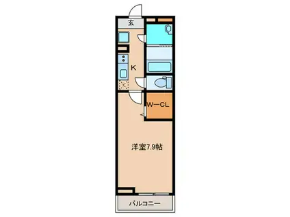 アイリスフジ(1K/3階)の間取り写真