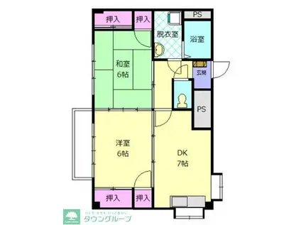 フォーサイト有田(2DK/2階)の間取り写真