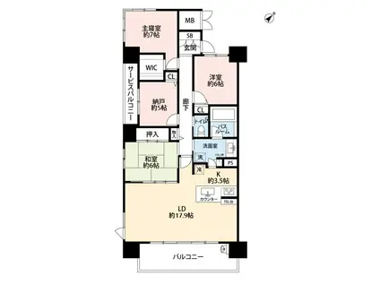 プレミスト金沢駅西口(3SLDK/7階)の間取り写真