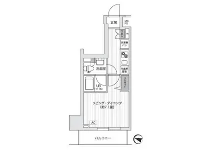 PRIMAL GOTANDA プライマル五反田(1K/8階)の間取り写真