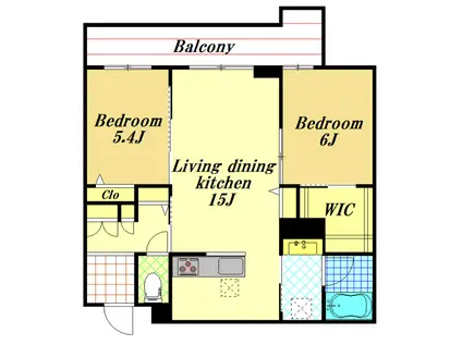 ル コルヌイエ(2LDK/1階)の間取り写真