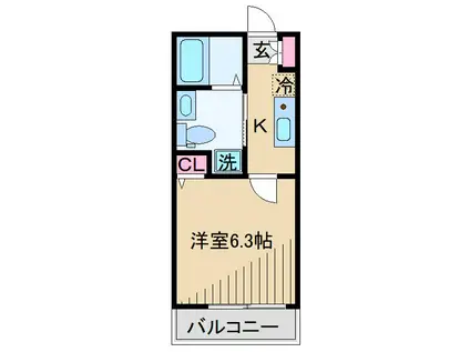 パルトネール日吉II(1K/1階)の間取り写真