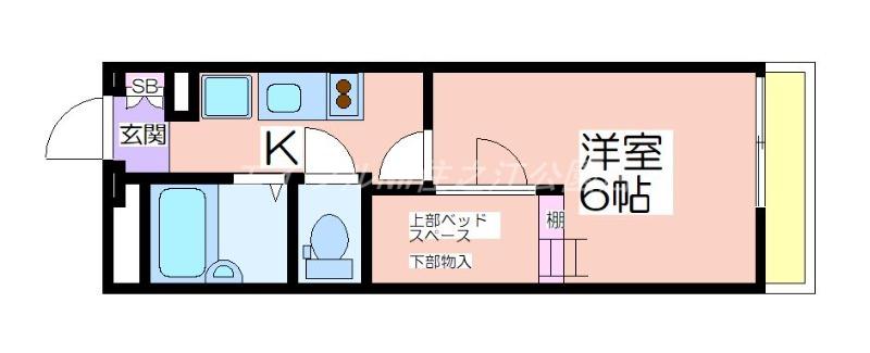 レオパレスおおさか御崎II(1K/4階)の間取り写真