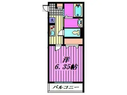 WILL GRANO岩槻(1K/1階)の間取り写真