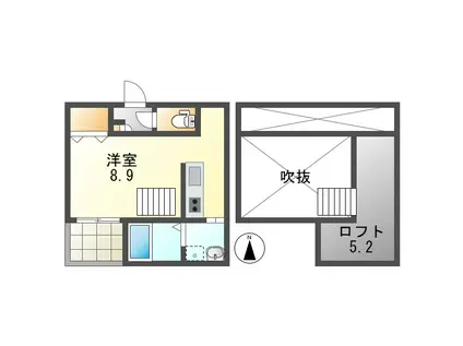 FAIRY烏森(1K/2階)の間取り写真