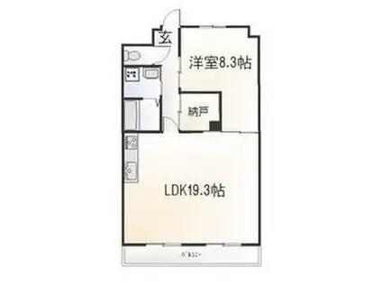 リヴァージュ北島(1LDK/3階)の間取り写真