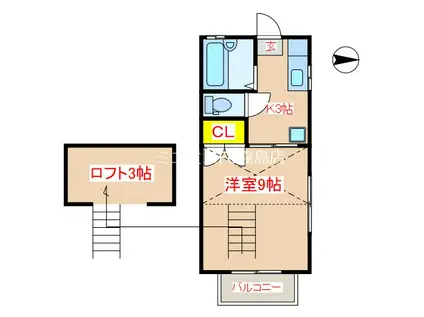 サンシティー11(1K/2階)の間取り写真