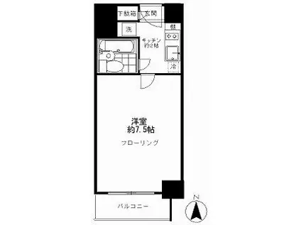 芝ダイヤハイツ(ワンルーム/4階)の間取り写真