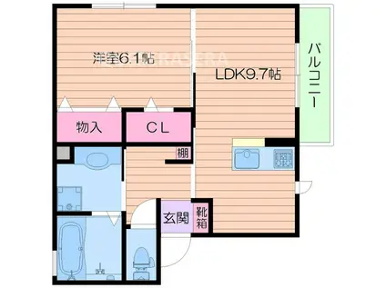 RIVIERE 太子橋今市(1LDK/2階)の間取り写真