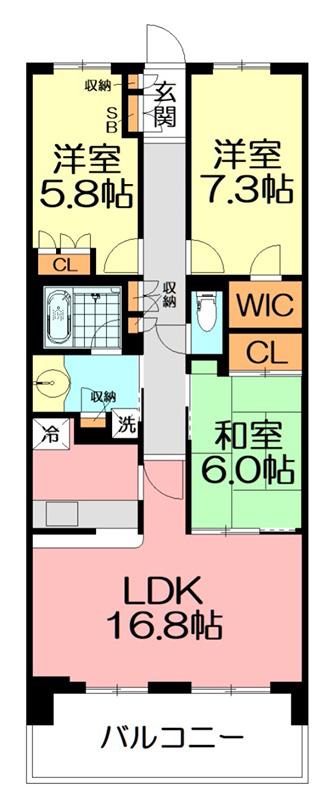 アークプラザ戸塚(3LDK/2階)の間取り写真