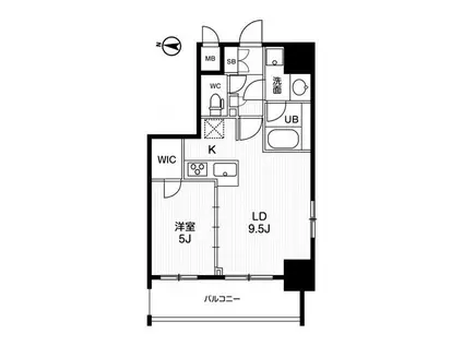 ジェノヴィア両国IVスカイガーデン(1LDK/4階)の間取り写真