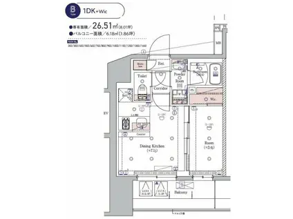 SYFORME KAWASAKI(1DK/10階)の間取り写真