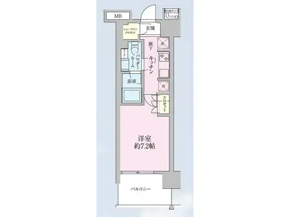 A-STANDARD芝浦(1K/7階)の間取り写真