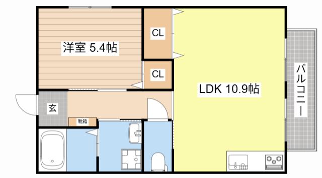 JR東海道本線 安土駅 徒歩8分 2階建 築30年(1LDK/2階)の間取り写真