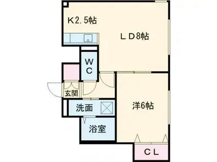 リバーサイド青葉I(1LDK/2階)の間取り写真