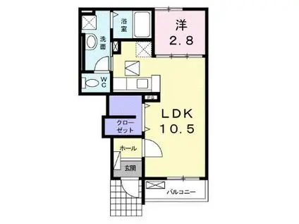 ヌーヴォー(1LDK/1階)の間取り写真