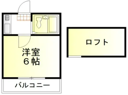 ウィンド坂戸(1K/1階)の間取り写真