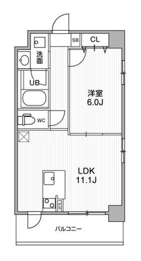 LA DOUCEUR南茨木(1LDK/2階)の間取り写真