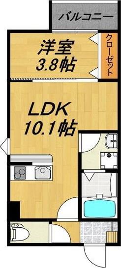 LECOCON一宮VII(1LDK/3階)の間取り写真