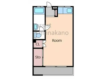 千代田ハイツ(ワンルーム/2階)の間取り写真