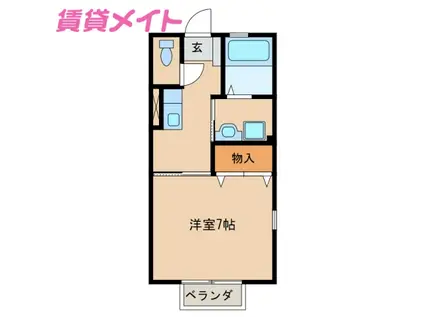 プリシェール平田 A(1K/1階)の間取り写真