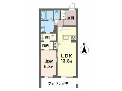 シャーメゾンキャメリア102(1LDK/1階)の間取り写真