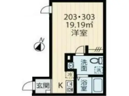 HASAI BUILDING 北千住(ワンルーム/2階)の間取り写真