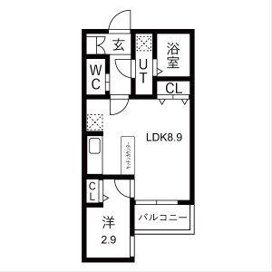 FIKA道徳(1LDK/3階)の間取り写真