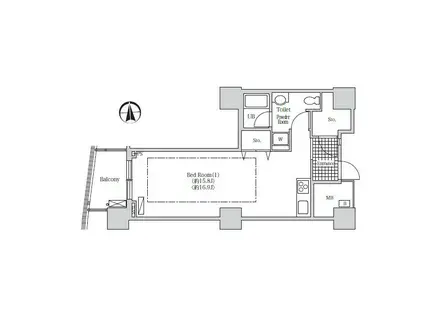 アクティ汐留(1K/12階)の間取り写真