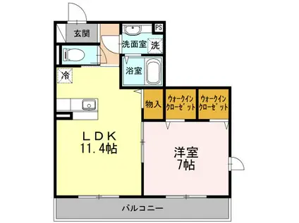 エーデルドルフ(1LDK/3階)の間取り写真