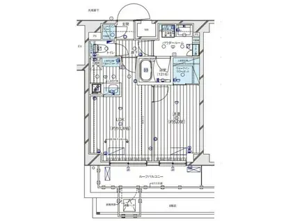 メインステージ入谷V(1LDK/2階)の間取り写真
