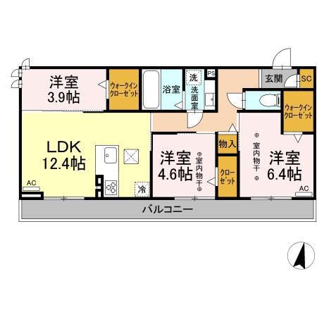 リヴィエール(3LDK/3階)の間取り写真