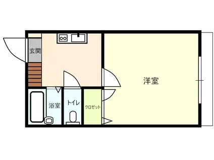 メープルコートうらら(1K/1階)の間取り写真